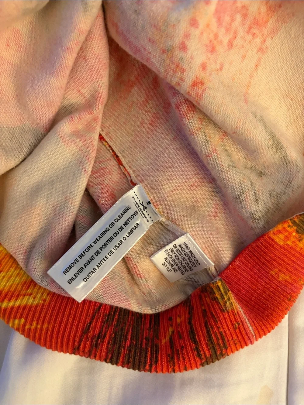 Vintage Victor Alfaro Orange/Brown Abstract Knit Cardigan Size M Silk Blend